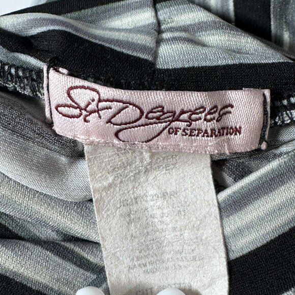 Six Degrees Striped Turtleneck Mesh Top | Sheer Short Sleeve Y2K Retro Tee - Picture 6 of 10